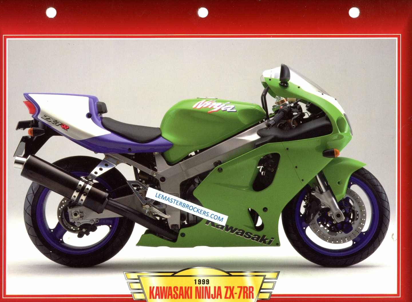 ロザーナ分 KAWASAKI NINJA ZX-7RR ZX7RR 1999 - FICHES MOTO COLLECTION