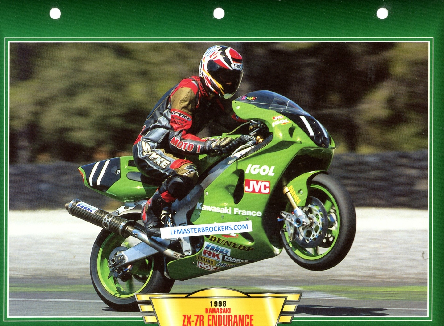 KAWASAKI ZX-7R ENDURANCE ZX7R 1988 - FICHES MOTO COLLECTION