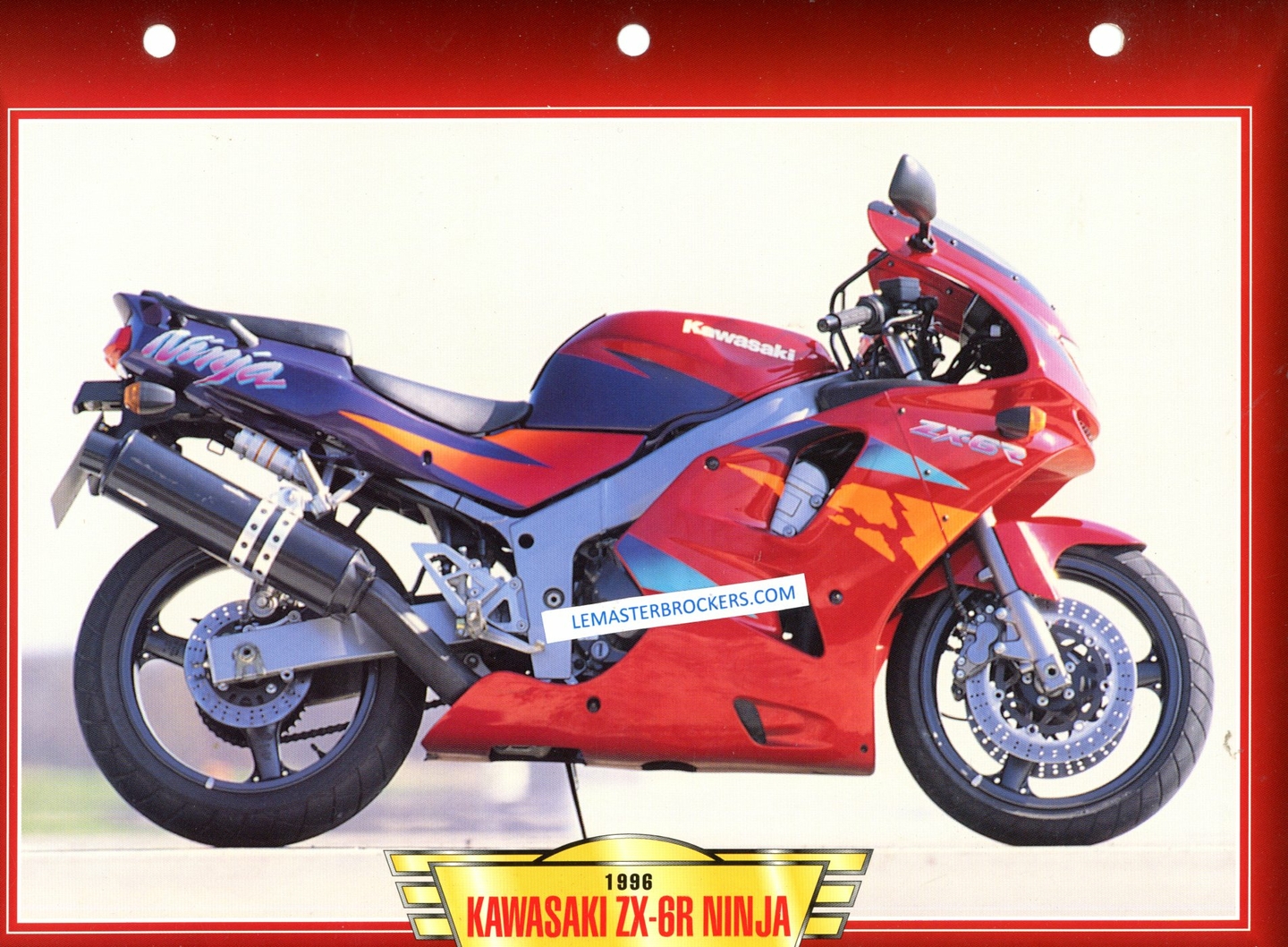 KAWASAKI ZX-6R NINJA ZX6R 1996 - FICHES MOTO COLLECTION