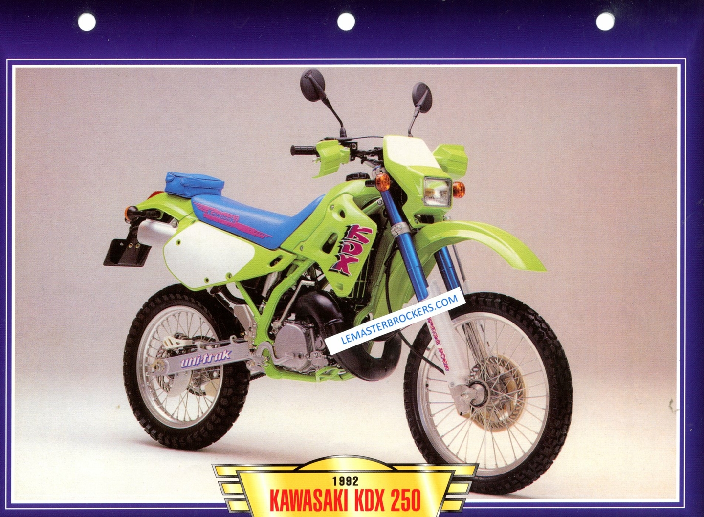 Publicité Originale Kawasaki KDX250R – Années 90 – Décalcomanie Catalogue Japon