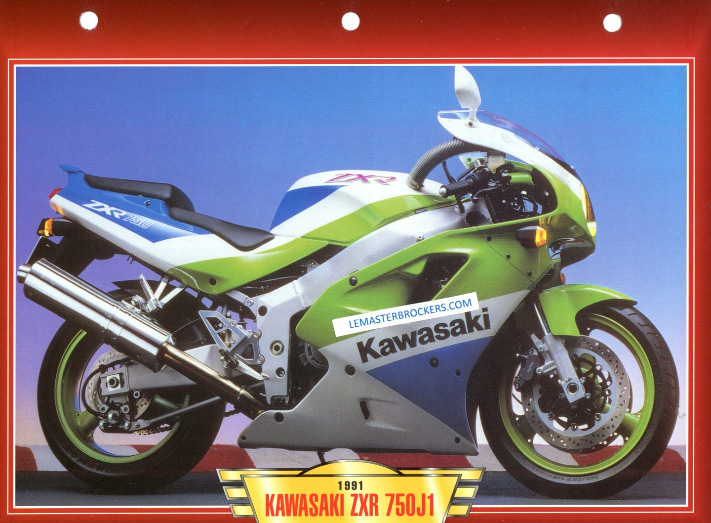 KAWASAKI ZXR 750J1 ZXR750 J1 1991 - FICHES MOTO COLLECTION