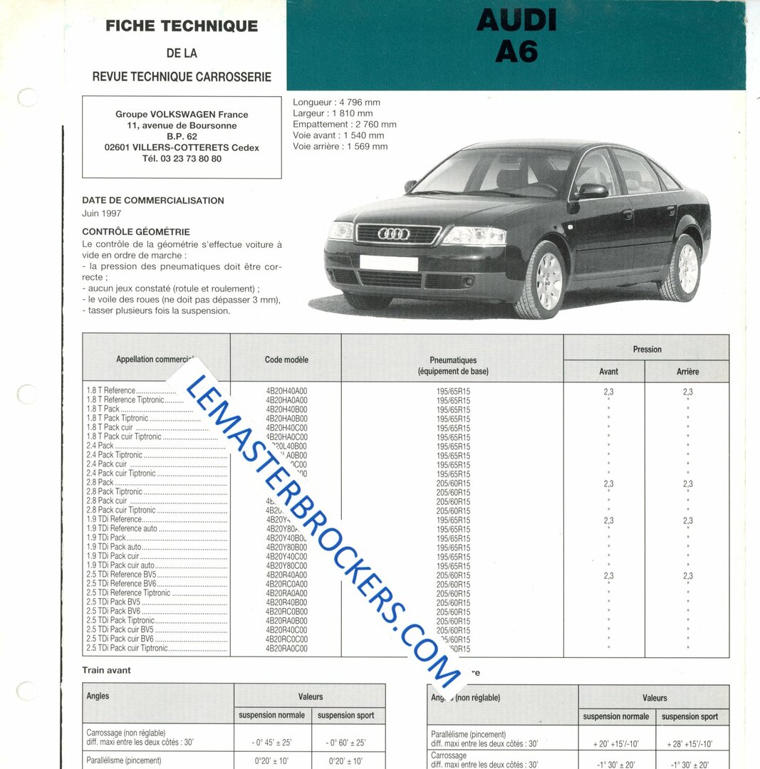 Audi A6 Fiche Technique