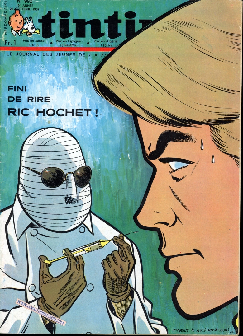 JOURNAL TINTIN 992 DE 1967 COUVERTURE RIC HOCHET