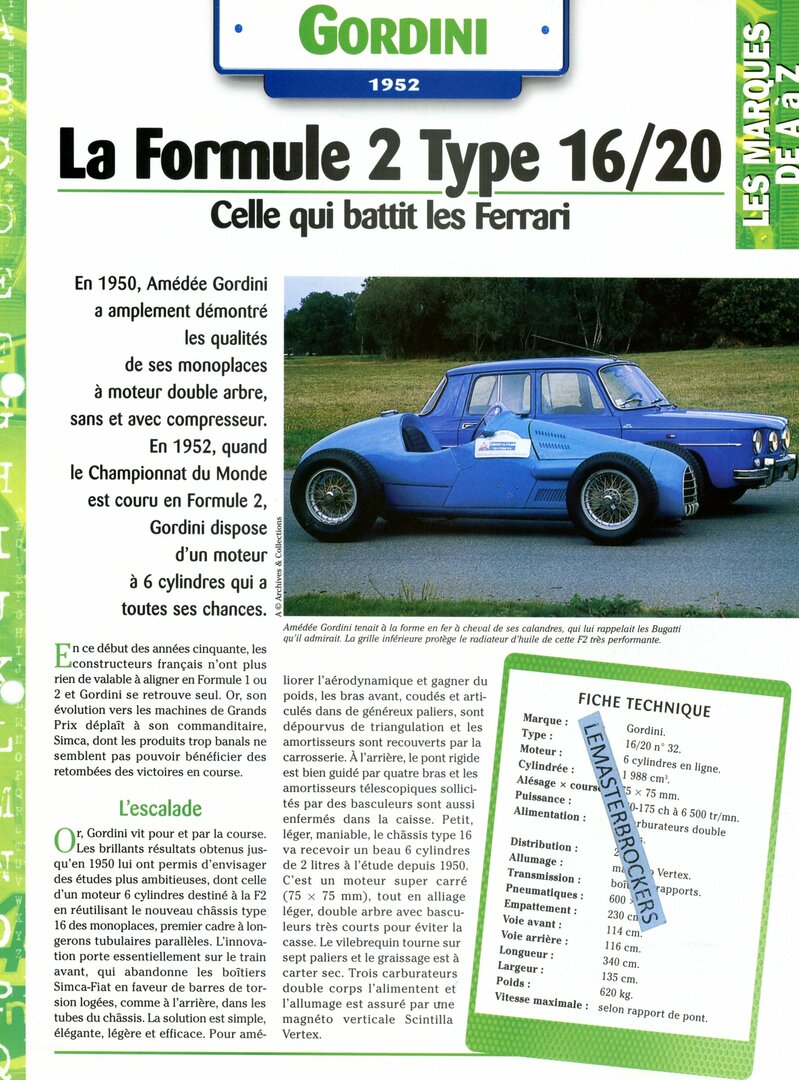 Renault 16 Gordini Fiche Technique