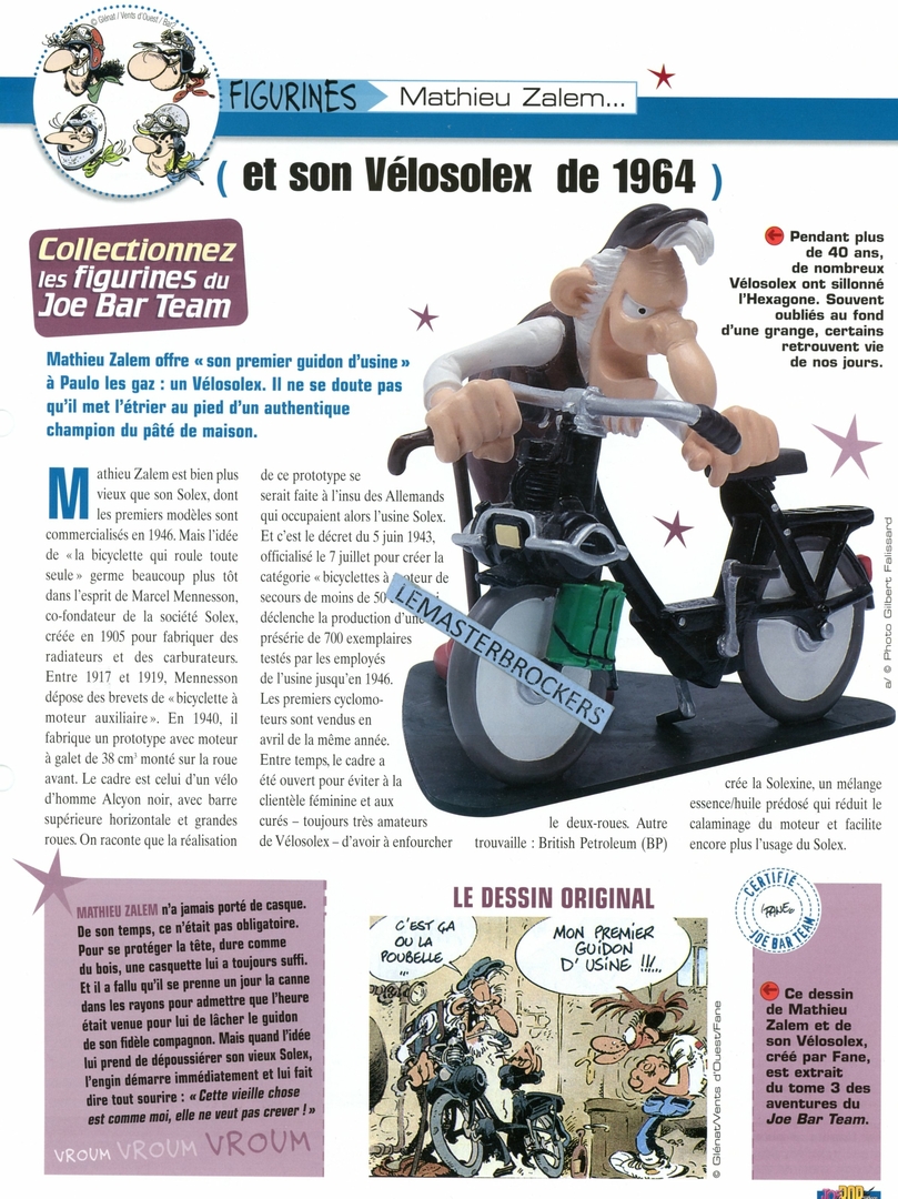 Moto HACHETTE Joe Bar Team 1/18 - VELOSOLEX 1964 - Mathieu Zalem - Neuve En Boîte