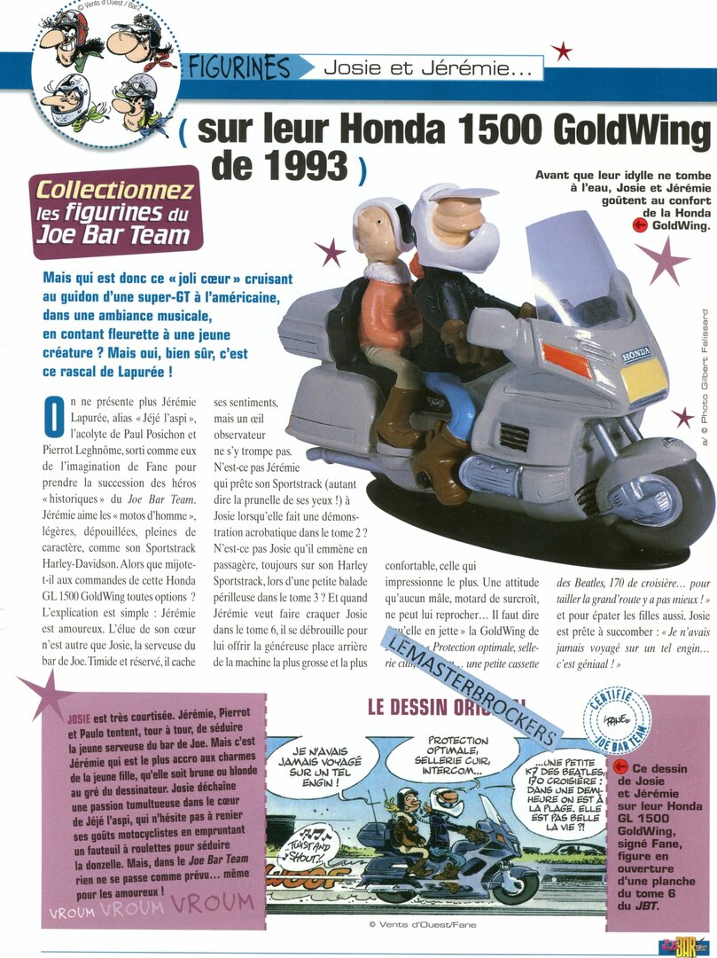 Figurine Moto 1/18 Honda Goldwing - Joe Bar Team Bebert Lingo En Résine - Neuf
