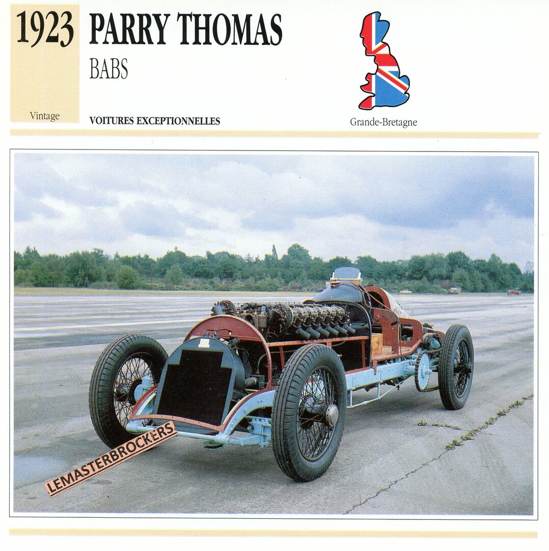 FICHE PARRY THOMAS BABS 1923 - FICHE AUTO ATLAS - AUTO / MOTO ...