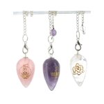 COFFRET-PENDULE-Amethyste, Quartz Rose et Cristal de Ro-LEMASTERBROCKERS