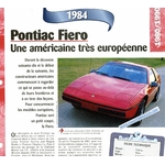 PONTIAC FIERO 1984 FICHE TECHNIQUE