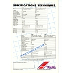 BROCHURE MOTOCROSS YAMAHA YZ 1984