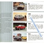 brochure PEUGEOT 104 GAMME Z 104Z 104ZR 104ZS 104ZA 1981