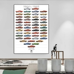 Peinture-sur-toile-de-voiture-de-sourire-de-luxe-Ford-Mustang-50e-travailleur-affiche-d-histoire