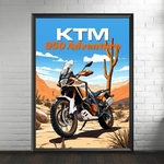 KTM 950 ADVENTURE - AFFICHE MOTO IMPRESSION SUR TOILE