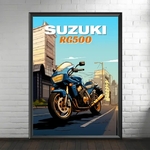 SUZUKI RG 500 RG500 - AFFICHE MOTO IMPRESSION SUR TOILE