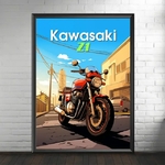 KAWASAKI Z1 - AFFICHE MOTO IMPRESSION SUR TOILE