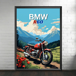 AFFICHE MOTO BMW R60 - IMPRESSION  SUR TOILE