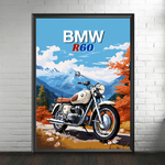 AFFICHE MOTO BMW R60 - IMPRESSION  SUR TOILE