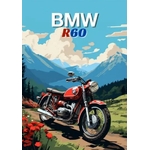 BMW R60 ROUGE - TOILE MOTO DECORATION MURALE VENDU SANS CADRE