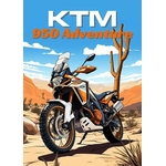 KTM 950 ADVENTURE - TOILE MOTO ART DECO DU MOTARD