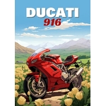 DUCATI 916 - AFFICHE MOTO IMPRESSION SUR TOILE