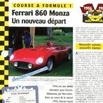 FERRARI 860 MONZA - FICHE COURSE ET FORMULE 1 1956