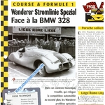 FICHE WANDERER STOMLINIE SPEZIAL FACE A LA BMW 328 - FICHE COURSE ET FORMULE 1  - AUTO UNION