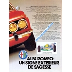 PUBLICITÉ ALFA ROMEO ALFETTA 1.8 - ADVERTISING 1977