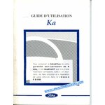 FORD KA - MANUEL DU CONDUCTEUR - OWNER'S MANUAL 1997