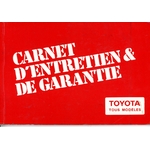 CARNET D'ENTRETIEN ET GARANTIE TOYOTA