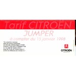 BROCHURE TARIFS CITROEN JUMPER 1998