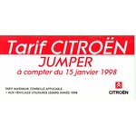 BROCHURE TARIFS CITROEN JUMPER 1998