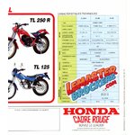 BROCHURE MOTO HONDA 1986 TRIAL TL