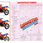 BROCHURE MOTO CADRE ROUGE HONDA CROSS ENDURO ET TRIAL 1985