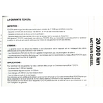 CARNET DENTRETIEN TOYOTA ORIGINAL 1989