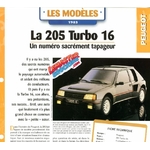 FICHE AUTO PEUGEOT 205 TURBO 16 1983