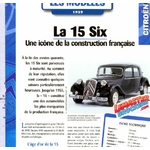 FICHE AUTO CITROEN TRACTION 15 SIX 1939