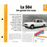 FICHE TECHNIQUE PEUGEOT 504 - 1960