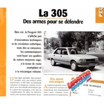 FICHE PEUGEOT 305 - 1978