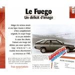 FICHE TECHNIQUE RENAULT FUEGO 1980