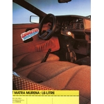 CATALOGUE TALBOT MATRA MURENA 1,6 2,2 EDITION 1980