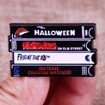 PIN'S VHS FILMS D'HORREUR – COLLECTOR MINIATURE 1,8 X 3 CM