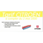 CATALOGUE TARIF CITROËN 2000 – PRIX VÉHICULES ET OPTIONS