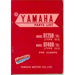 MANUAL PARTS LIST YAMAHA DT250 DT400 1975