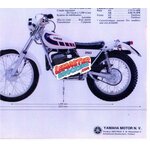 BROCHURE YAMAHA TY250 TRIAL 1978