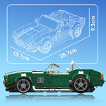 MAQUETTE VOITURE VINTAGE AC COBRA EN BRIQUES TECHNIQUES MOULD KING 10228