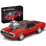 MAQUETTE MUSCLE CAR ROUGE EN BRIQUES TECHNIQUES
