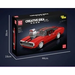 MAQUETTE MUSCLE CAR ROUGE EN BRIQUES TECHNIQUES MOULD KING