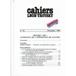 CAHIERS LÉON TROTSKY n-54 – TROTSKY 1923 : NAISSANCE DE L’OPPOSITION DE GAUCHE – 1994