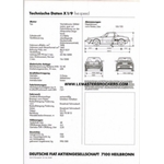 BROCHURE-FIAT-X1/9-1/9-BERTONE-PROSPEKT-REPRODUCTION-LEMASTERBROCKERS-FICHE-AUTO-facsimilé