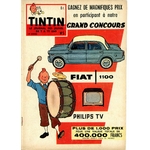 JOURNAL TINTIN N°5 - BELGE 1955  - COUVERTURE HERGE - GRAND CONCOURS FIAT 1100 PHILIPS TV